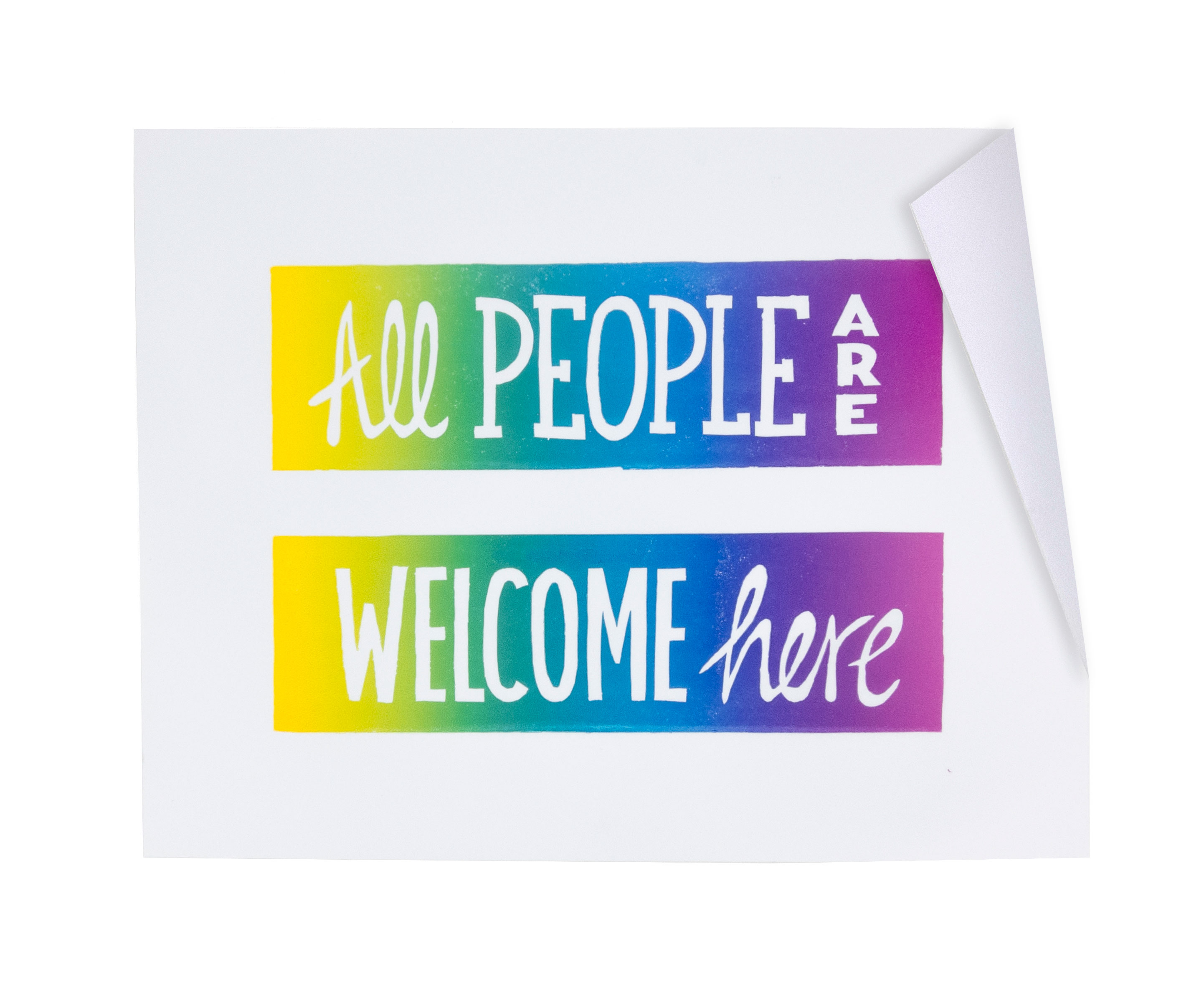 All People Are Welcome Here Window Cling